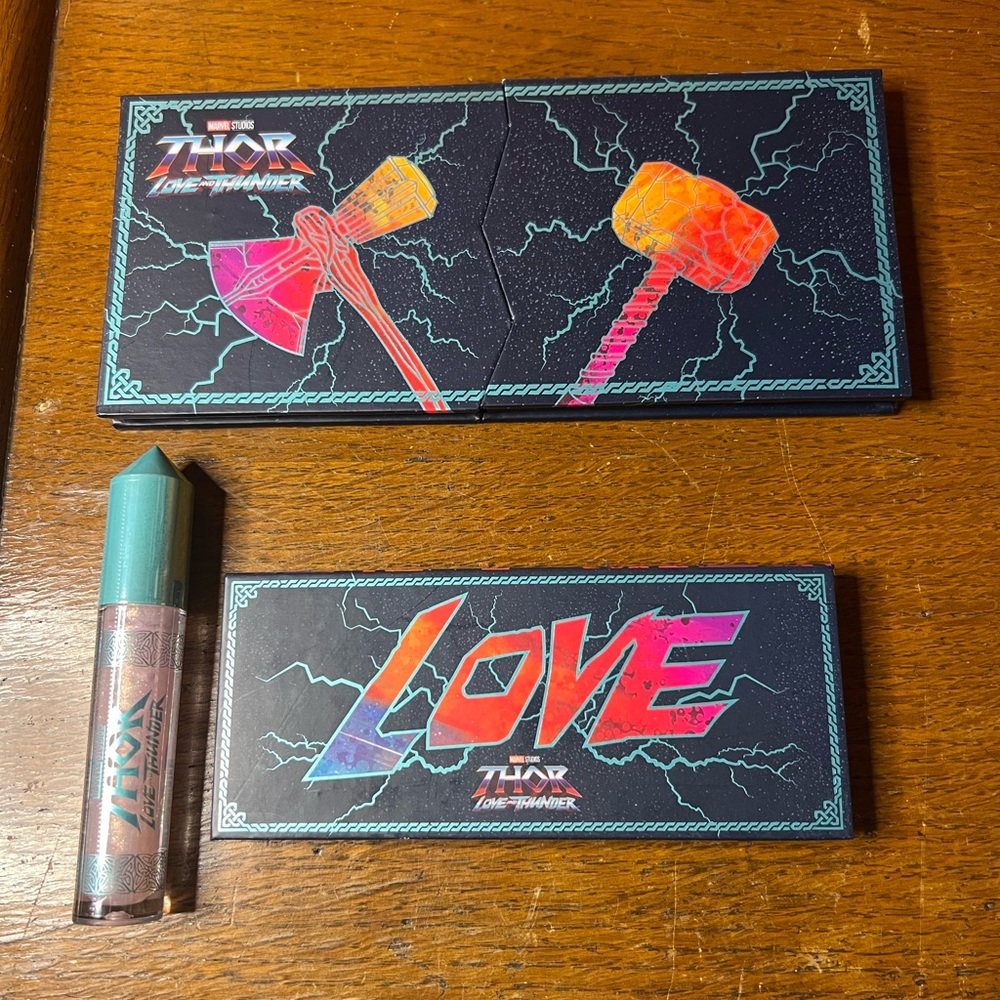 Ulta Beauty Marvel Thor Love & Thunder MakeUp Eye Shadow, Highlighter, Lip Gloss